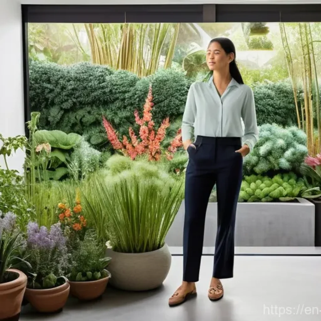 자산배분을 통한 재무 목표 설정 - **A Balanced Investment Garden:** A serene and brightly lit image of a diverse indoor garden. A prof...