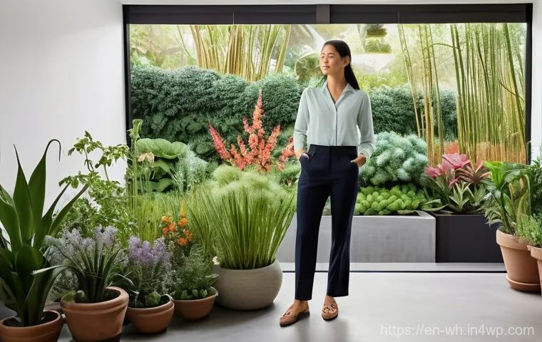 자산배분을 통한 재무 목표 설정 - **A Balanced Investment Garden:** A serene and brightly lit image of a diverse indoor garden. A prof...