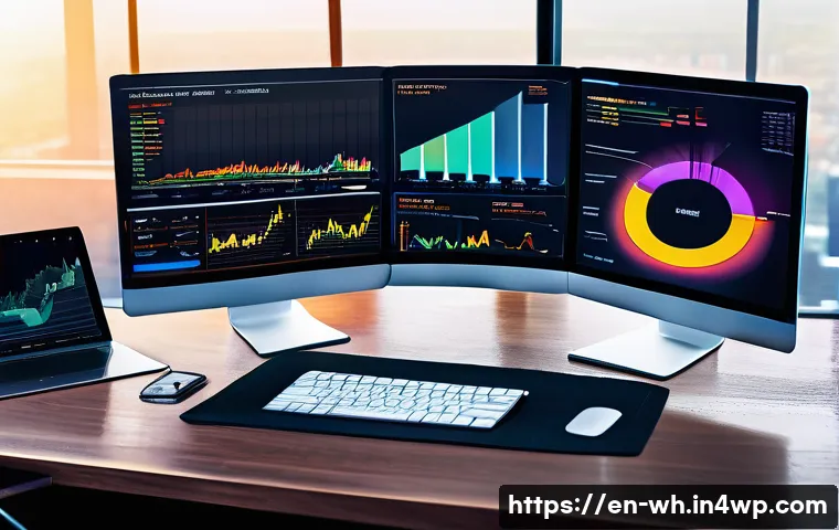 자산배분의 미시적 접근 방법 - A sophisticated financial analyst’s workspace featuring multiple high-resolution monitors displaying...