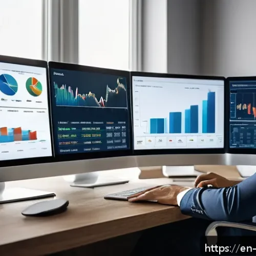 Home 30 자산배분 전략의 주요 요소 - A sophisticated home office setting featuring a diverse investor analyzing multiple screens displayi...