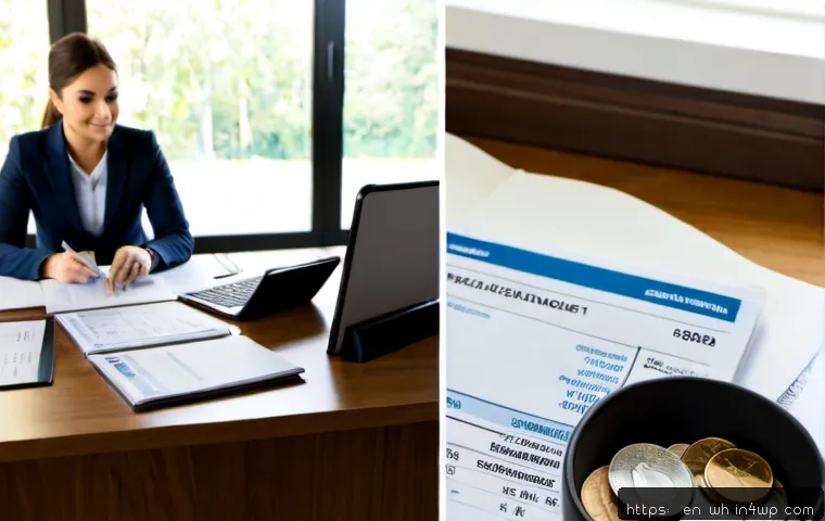 직장인과 자영업자를 위한 자산배분 차이 - Photorealistic split-scene financial planning comparison in a bright modern home office: on the left...